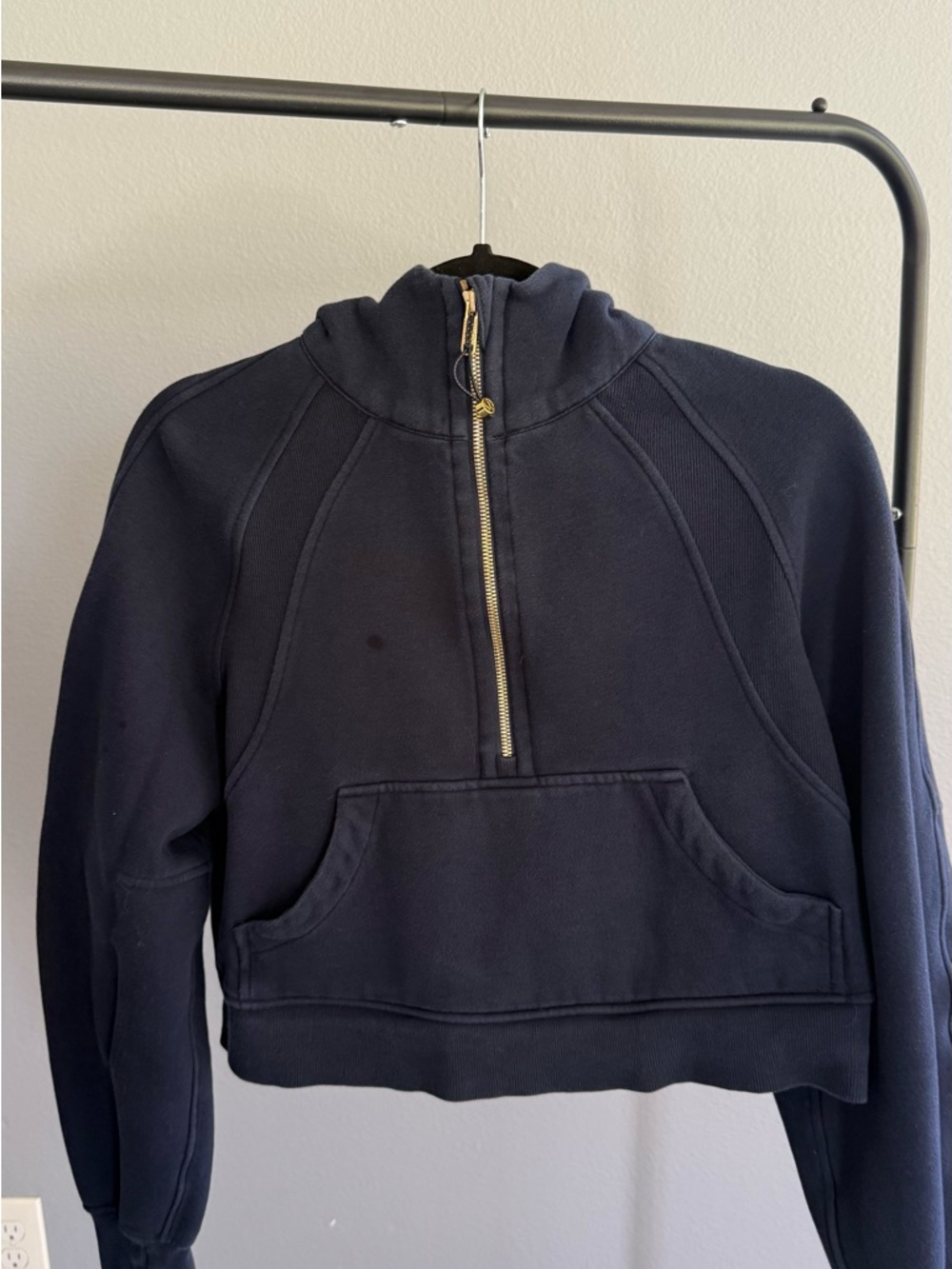 lululemon athletica navy half-zip crewneck sweatshirt